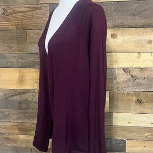 Maurices Long Cardigan Sweater Open Knit, Interesting Detail on Back, Medium